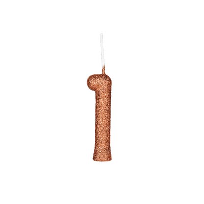 Vela Cintilante Glitter Nº1 Rose Gold Regina