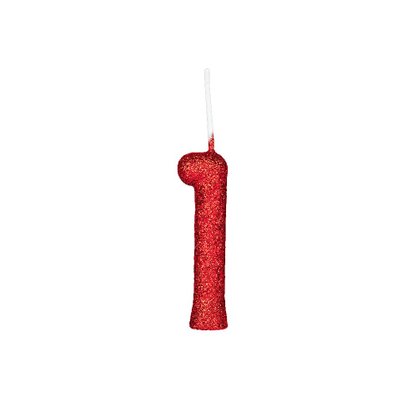Vela Cintilante Glitter Nº1 Vermelho Regina