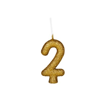 Vela Cintilante Glitter Nº2 Dourado Regina