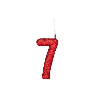 Vela Cintilante Glitter Nº7 Vermelho Regina