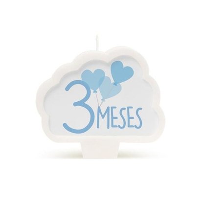 Vela Cromus Mesversario 3 Meses Azul
