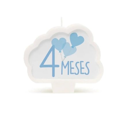 Vela Cromus Mesversario 4 Meses Azul