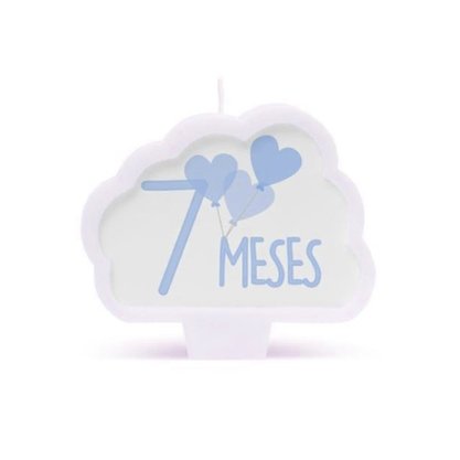 Vela Cromus Mesversario 7 Meses Azul