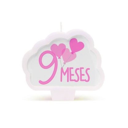 Vela Cromus Mesversario 9 Meses Rosa