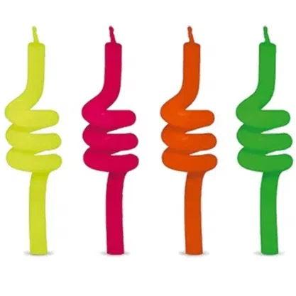 Vela Espiral Neon 4 Cores Silverplastic V027