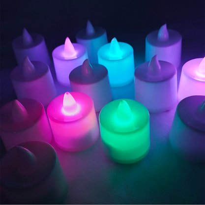 Vela Led Branca Luz Colorida Neotrentina