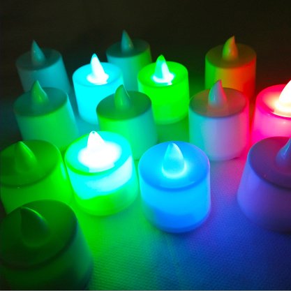 Vela Led Branca Luz Colorida Neotrentina