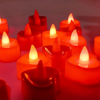 Vela Led Coração Vermelho Silver Festas