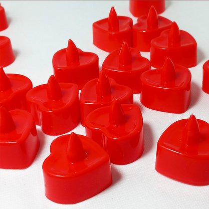 Vela Led Coração Vermelho Silver Festas