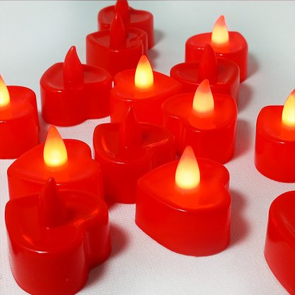 Vela Led Coração Vermelho Silver Festas
