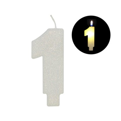 Vela Led N. 1 Silver Festas