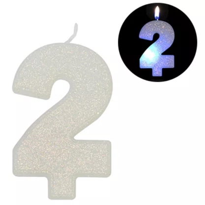 Vela Led N. 2 Silver Festas