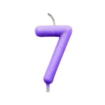 Vela N.7 Lilas Pastel Cintilante Silver Plastic