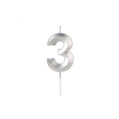 Vela Nº 3 Prata Design Silver Plastic