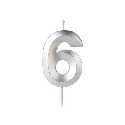 Vela Nº 6 Prata Design Silver Plastic
