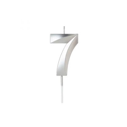 Vela Nº 7 Prata Design Silver Plastic