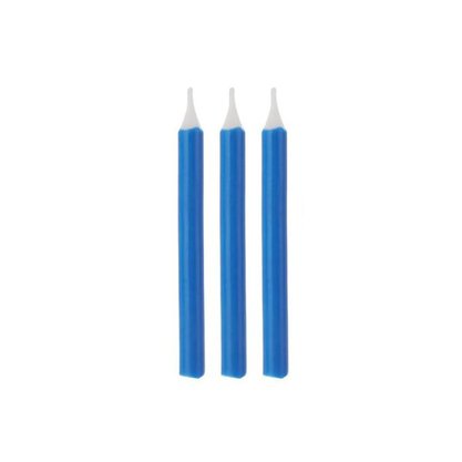 Vela Palito Azul 16 Unidades Silver Festas
