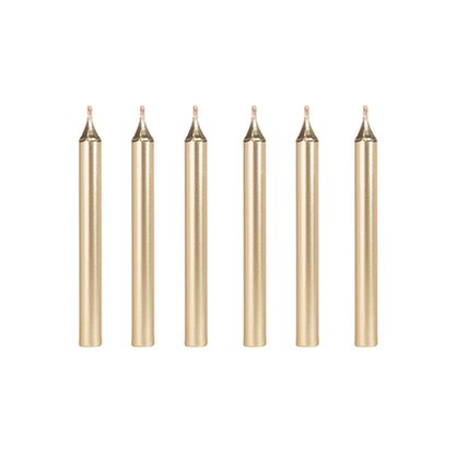 Vela Palito Ouro 06 Unidades Silver Festas