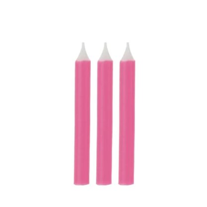 Vela Palito Rosa 16 Unidades Silver Festas