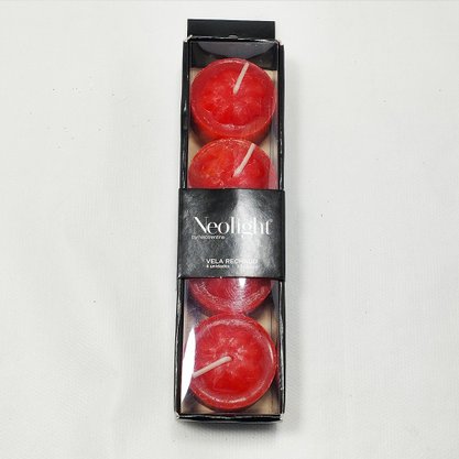 Vela Vermelha Rechaud com 4 Unidades Neotrentina