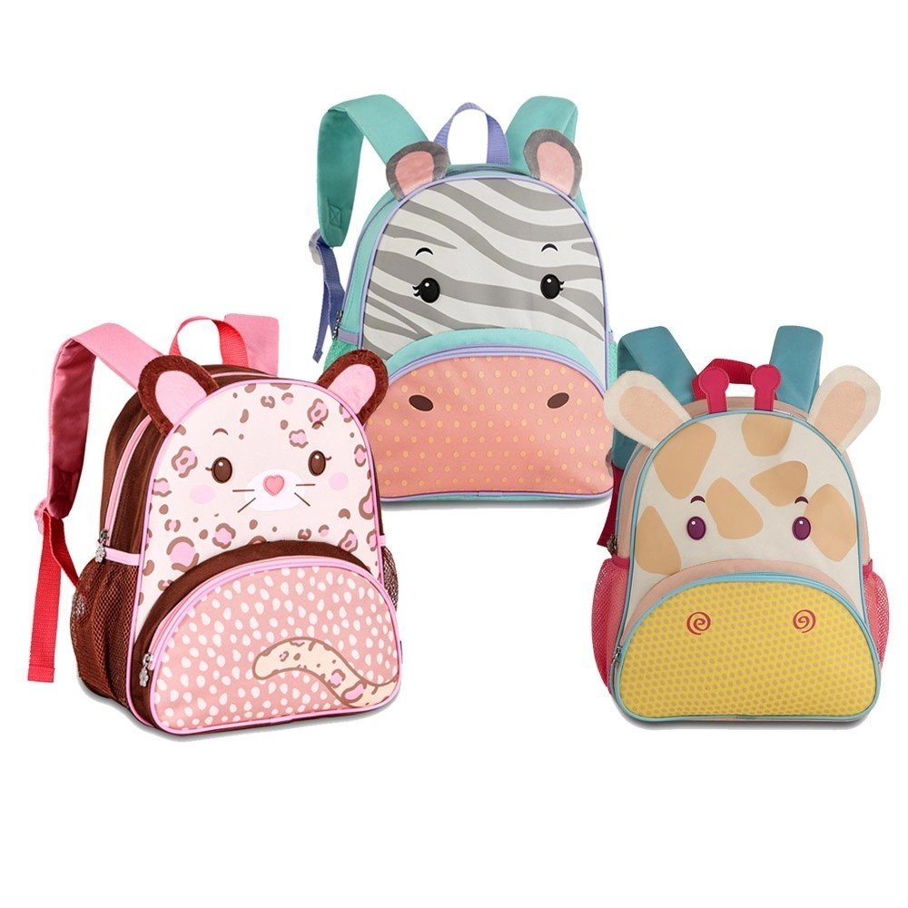 Mini Bolsa Infantil, Mochilas Infantis Para Meninos E Menina Cor  Cinza/vermelho Desenho Do Tecido Macaco