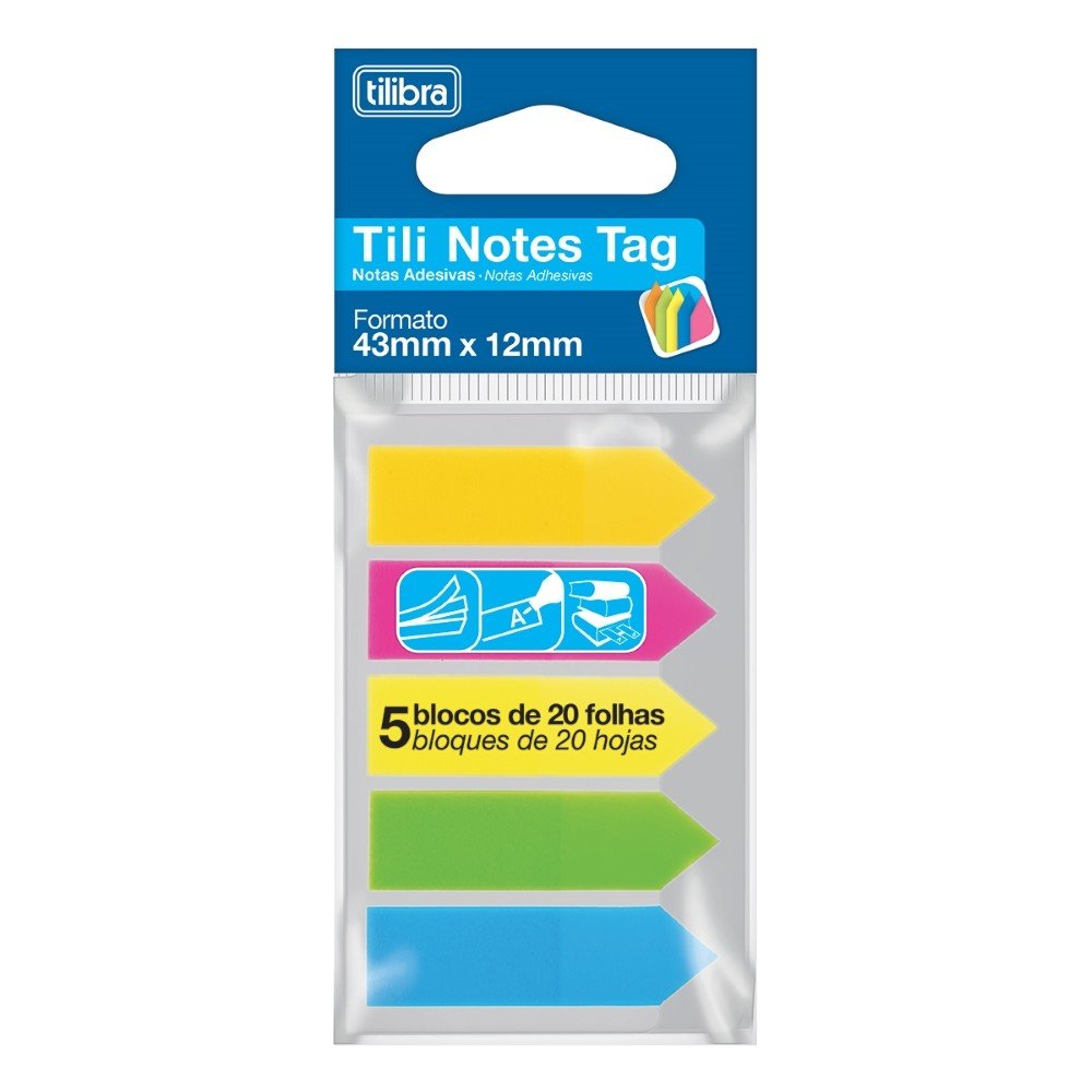 Notas Autoadesivas 43x12mm Tag 5 Cores 100fls Tilibra