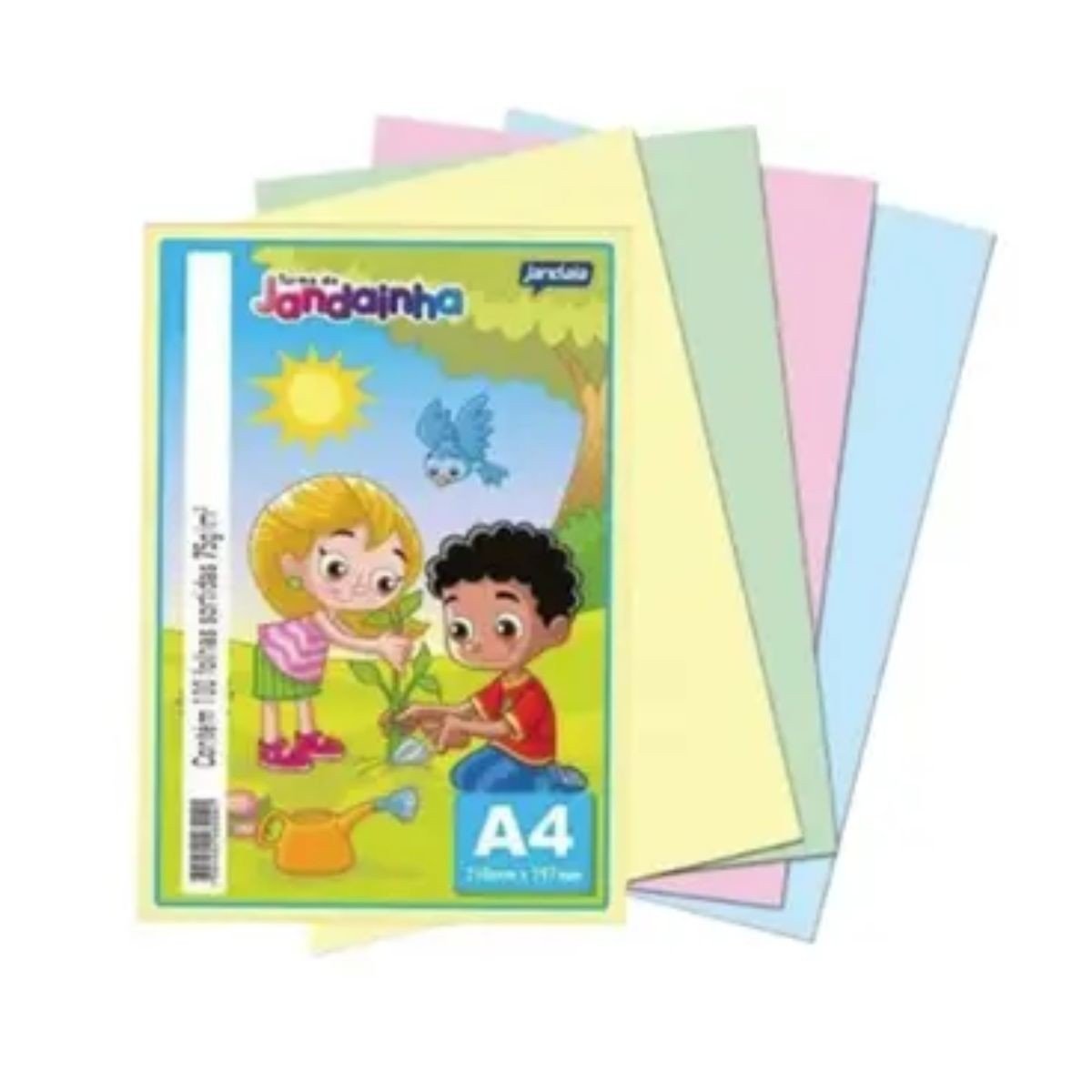 Papel Sulfite A-4 Colorido 4 Cores C/100 Fls Janda