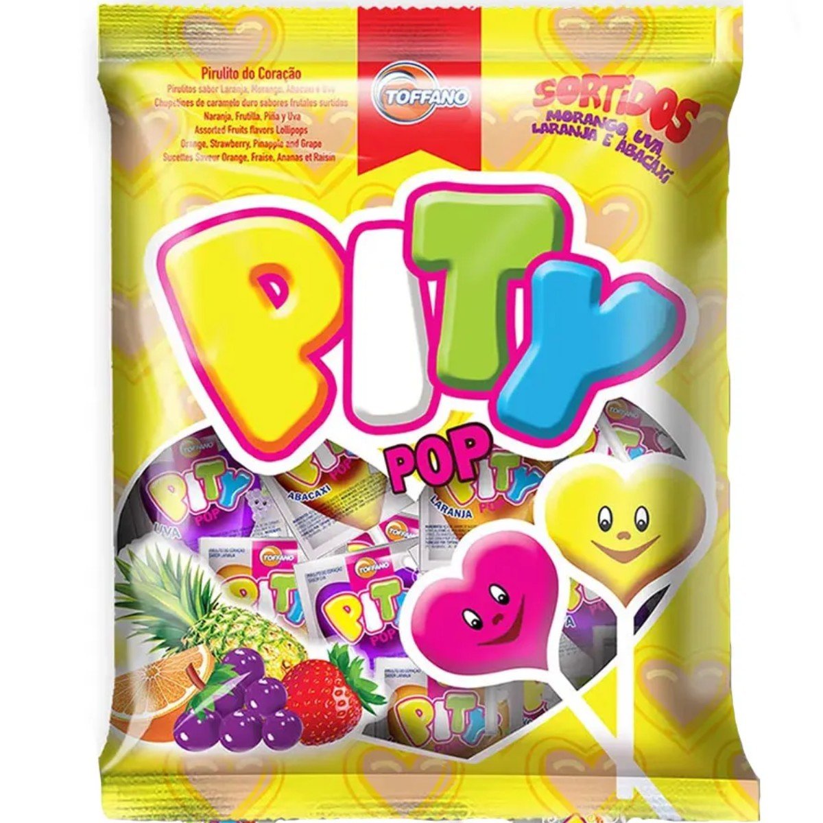 Pirulito Mini Coração Sortido 200g Toffano