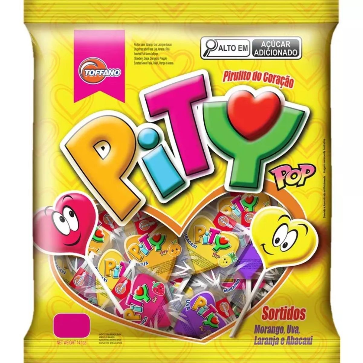 Pirulito Mini Coração Sortido 200g Toffano