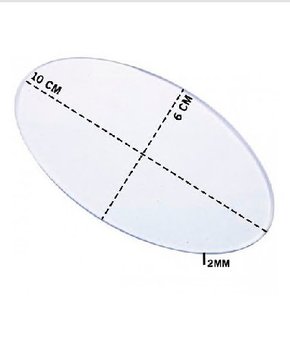Acrilico Base Oval 10x6cm C/ 05 Un Massari