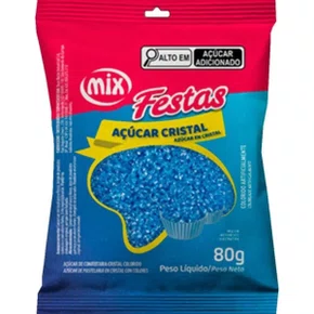 Açúcar Colorido Azul 80g Mix