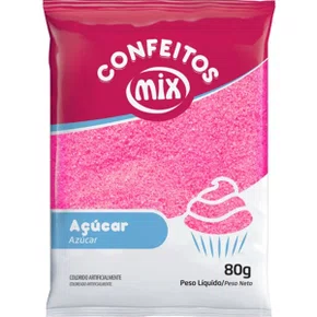 Açúcar Colorido Rosa 80g Mix
