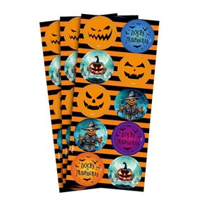 Adesivo Decorativo Redondo  30 Unidades Halloween Regina