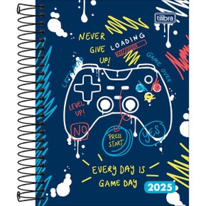 Agenda 2025 Diária Espiral Azul Game Day D + Tilibra