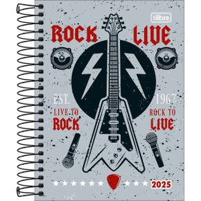 Agenda 2025 Espiral Diária Cinza Rock Pepper Tilibra