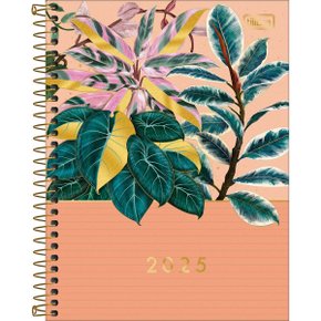 Agenda 2025 Planner Espiral Laranja Naturalis Tilibra