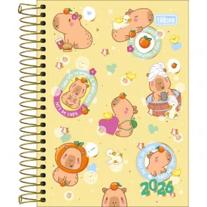 Agenda 2026 Espiral Amarelo CapyClub Tilibra