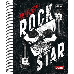 Agenda 2026 Espiral Diária Preto Rock Pepper Tilibra