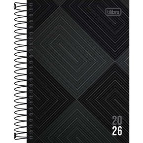 Agenda 2026 Espiral Diária Preto Zip Tilibra