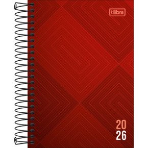 Agenda 2026 Espiral Diária Vermelho Zip Tilibra