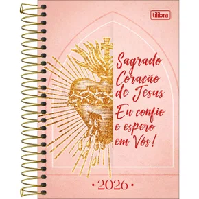Agenda 2026 Espiral Rosa Bíblica Tilibra