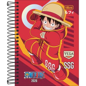 Agenda One Piece 2026 Vermelho 160 Folhas | 117x164mm Tilibra