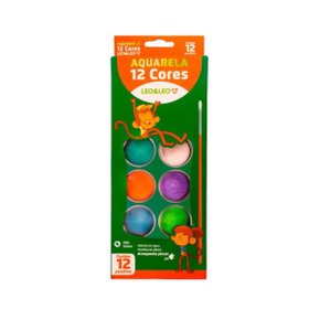 Aquarela Escolar 12 Cores Leo & Leo