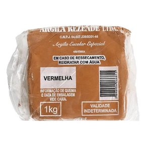Argila Escolar Rezende Vermelha C/ 1 Kg