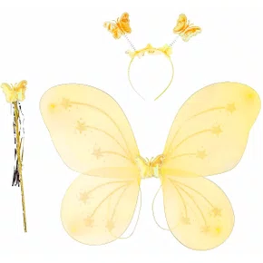 Asa Borboleta Amarela + Tiara e Varinha – Ref. 8211 GR