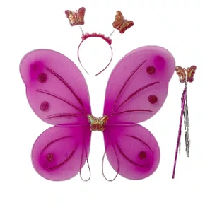 Asa Borboleta Pink + Tiara e Varinha - Ref. 8211 GR