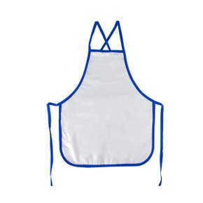 Avental Plástico Infantil Branco e Azul Waleu