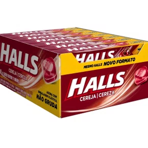 Bala Drops Halls Cereja 28g 21 Unidades Mondeléz