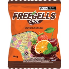 Bala Freegells Sortida com Chocolate 475g Riclan