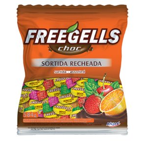 Bala Freegells Sortida com Chocolate Ao Leite 475g Riclan